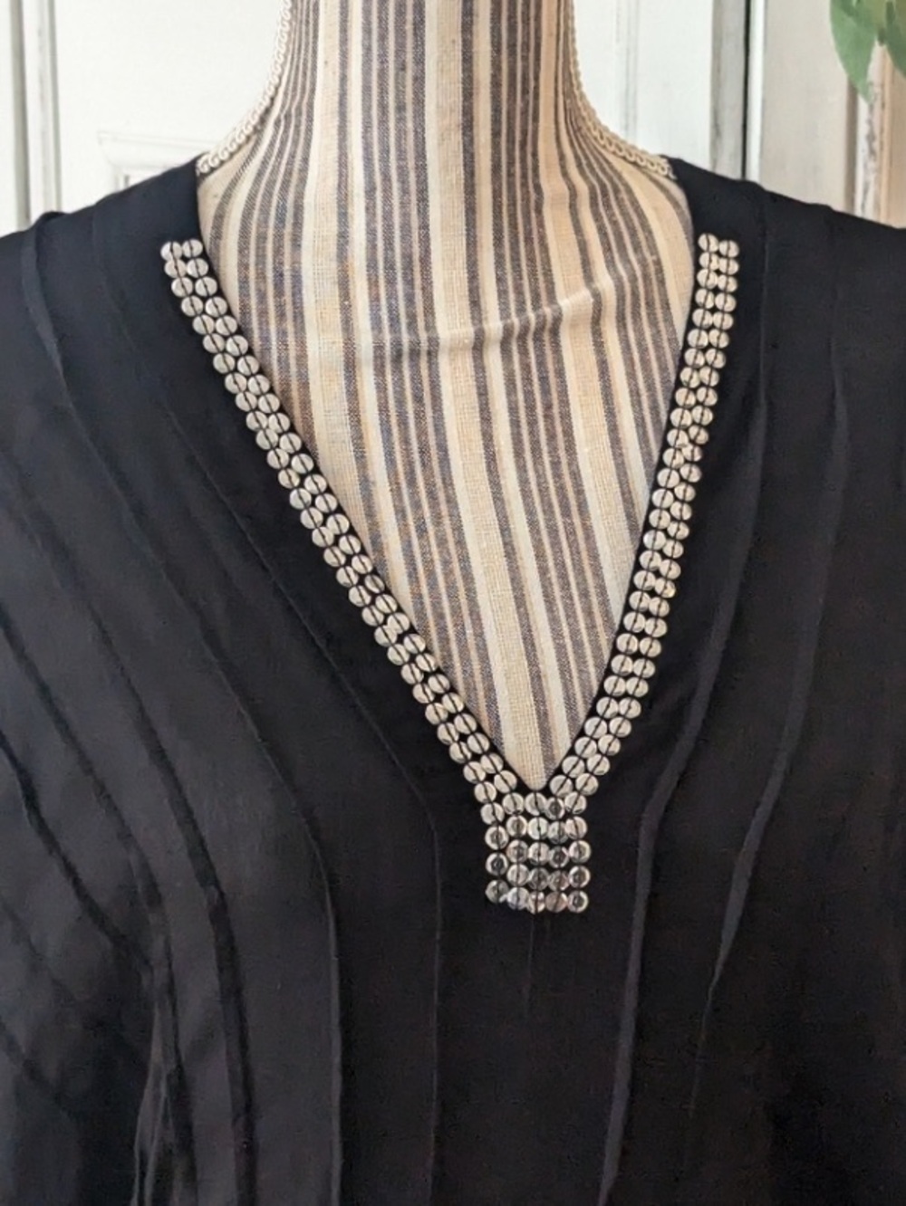 Swim Coverup V-Neck Embellishments Coverup Dress Black Coco Kai NEW - Picture 2 of 15